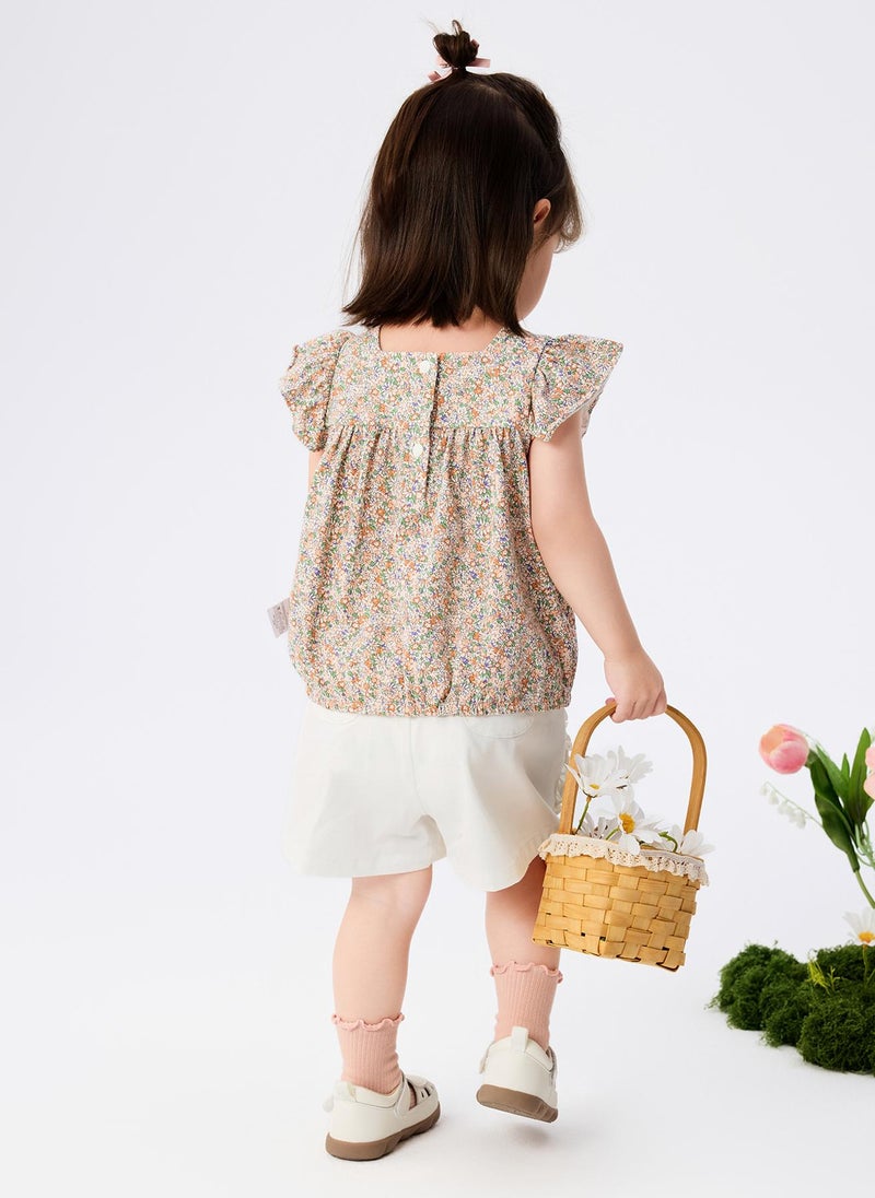 Balabala Baby Girl Knit short sleeve suit - Image 3