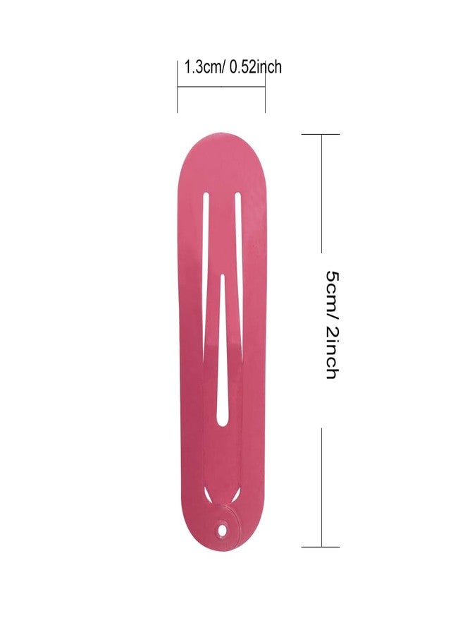 ECADY 100-Pack 20 Colors Hair Clips ECADY 2 Inch Non-Slip Metal Snap Barrettes for Girls, Toddler, Kids, Women - Oval Shape B - Image 2
