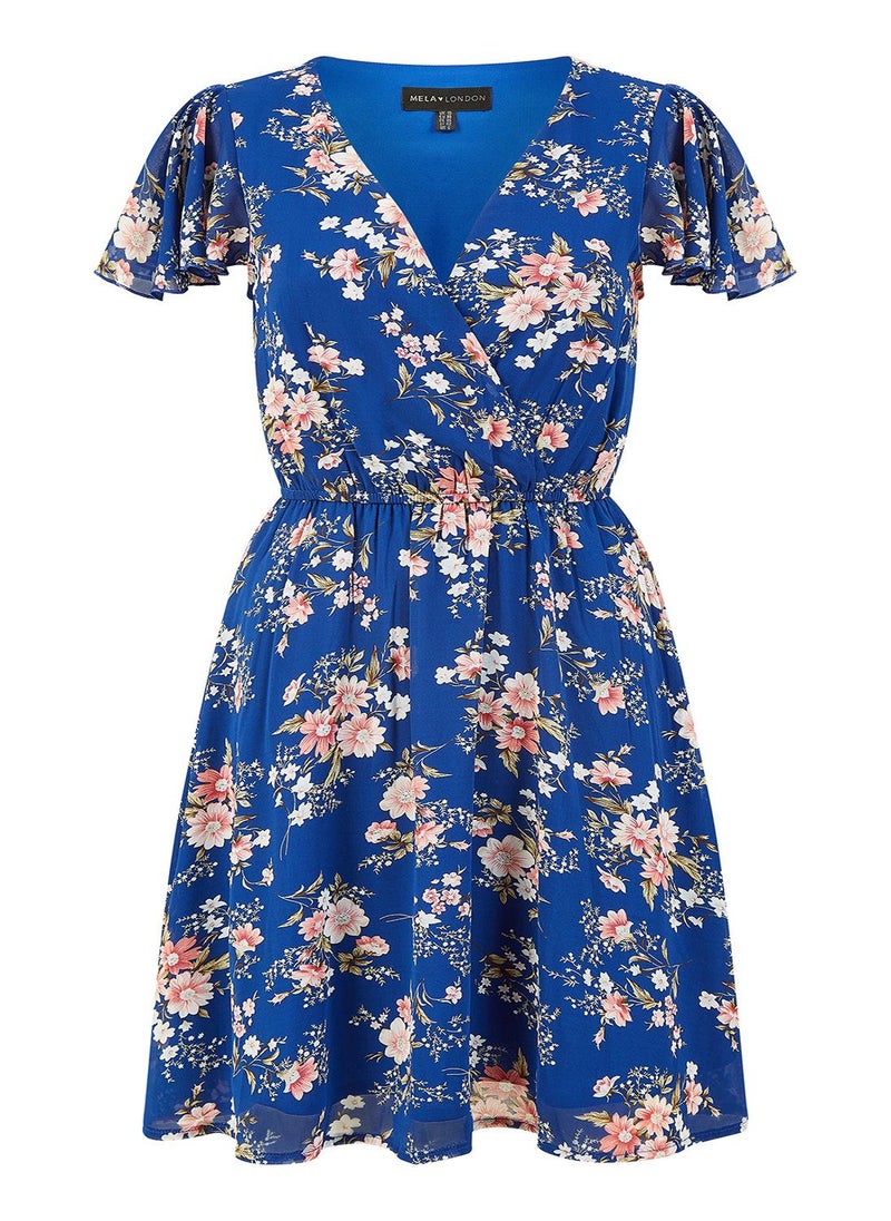 يامي فستان بأكمام فراشة مطبوع بالزهور - Image 4