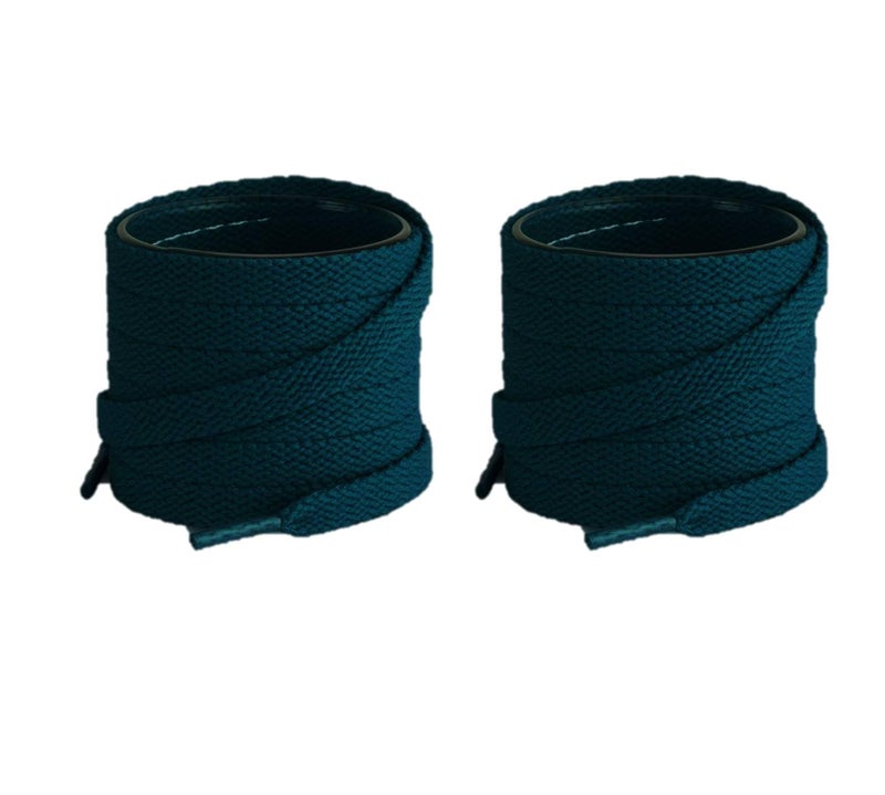Lify 2 Pair Polyester Flat Shoe Laces for Athletic, Running - 5/16 Wide Shoelaces for Sneakers Shoes Boot Strings (150CM (59.05 Inch), Peacock Green) - Image 1