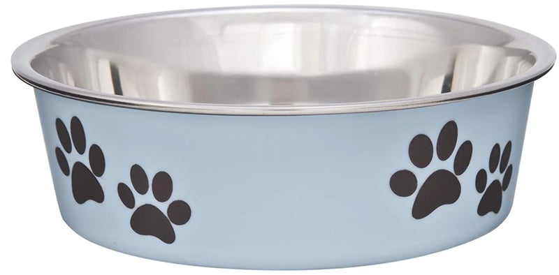 Loving Pets Bella Dog Bowls- Stainless Steel Dog & Cat Bowls - Spill Proof Dog Food Bowl, Cat Bowl, Puppy Essentials & Pet Supplies Great for Home & Travel (Small 10-20 lbs, Murano Blue)