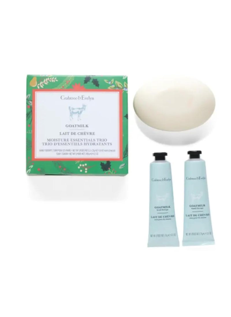 Crabtree & Evelyn Crabtree  Evelyn Goatmilk Bar Soap 65 oz  Hand Therapy 9 oz Set 