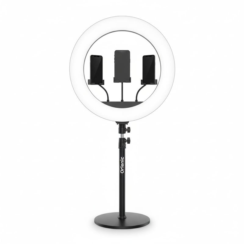 ديروفان مصباح فيديو LED من Derovan PK-79 - مصباح سيلفي محمول يُثبت بمشبك، مزود بمنفذ USB، 49 مصباح LED، قابل للتعديل من 3200 إلى 5600 كلفن، مع 10 مستويات تعتيم، وجاهز للتركيب بقطر 1/4 بوصة - Image 1