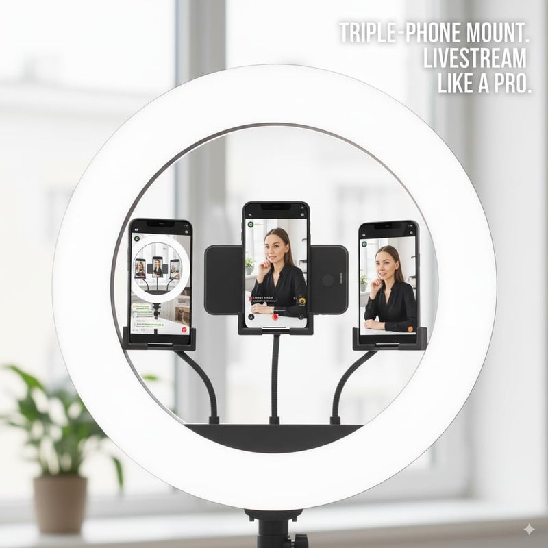 ديروفان مصباح فيديو LED من Derovan PK-79 - مصباح سيلفي محمول يُثبت بمشبك، مزود بمنفذ USB، 49 مصباح LED، قابل للتعديل من 3200 إلى 5600 كلفن، مع 10 مستويات تعتيم، وجاهز للتركيب بقطر 1/4 بوصة - Image 3