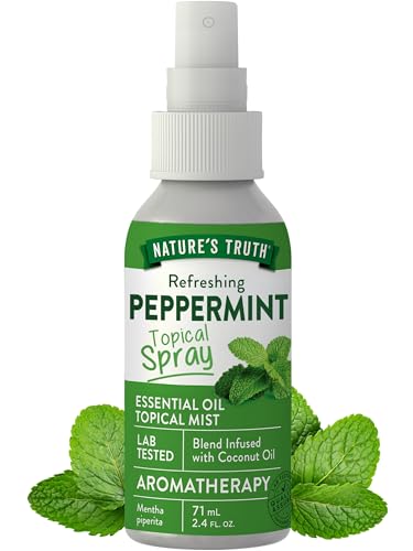 Nature's Truth Peppermint Essential Oil Spray | 2.4 Fluid Ounces | for Aromatherapy | Plant Based, Non-GMO & Gluten Free - Image 1
