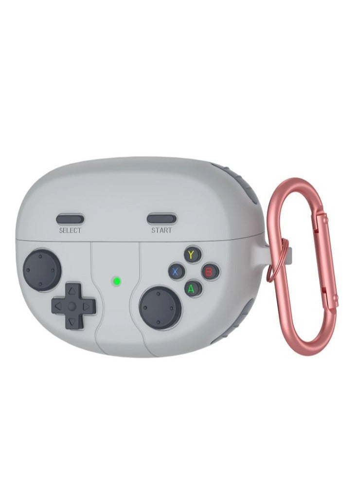 3D cartoon game console design case, compatible with Bose Ultra open, suitable for both men and women, comprehensive protection against falls, soft washable material.     Hook and clasp - White - Image 1