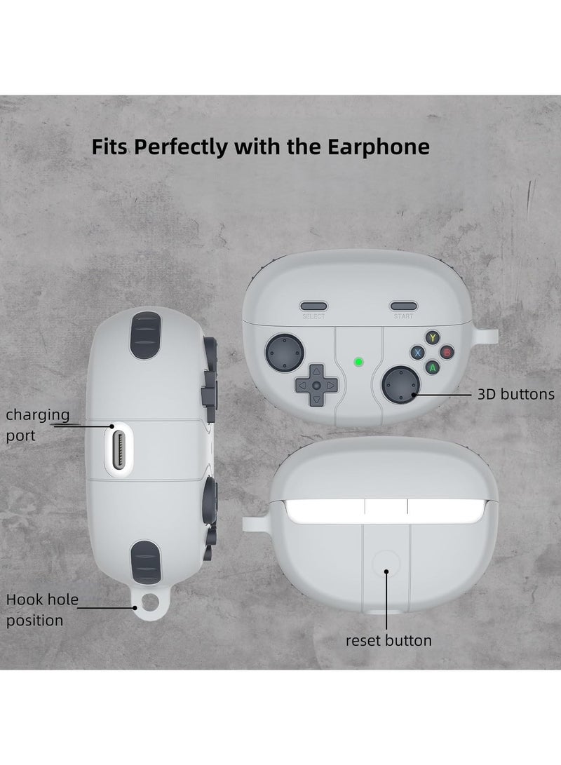 3D cartoon game console design case, compatible with Bose Ultra open, suitable for both men and women, comprehensive protection against falls, soft washable material.     Hook and clasp - White - Image 3