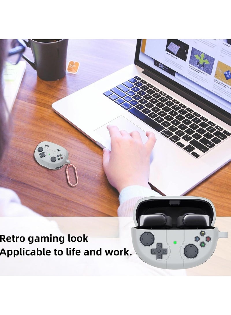 3D cartoon game console design case, compatible with Bose Ultra open, suitable for both men and women, comprehensive protection against falls, soft washable material.     Hook and clasp - White - Image 5