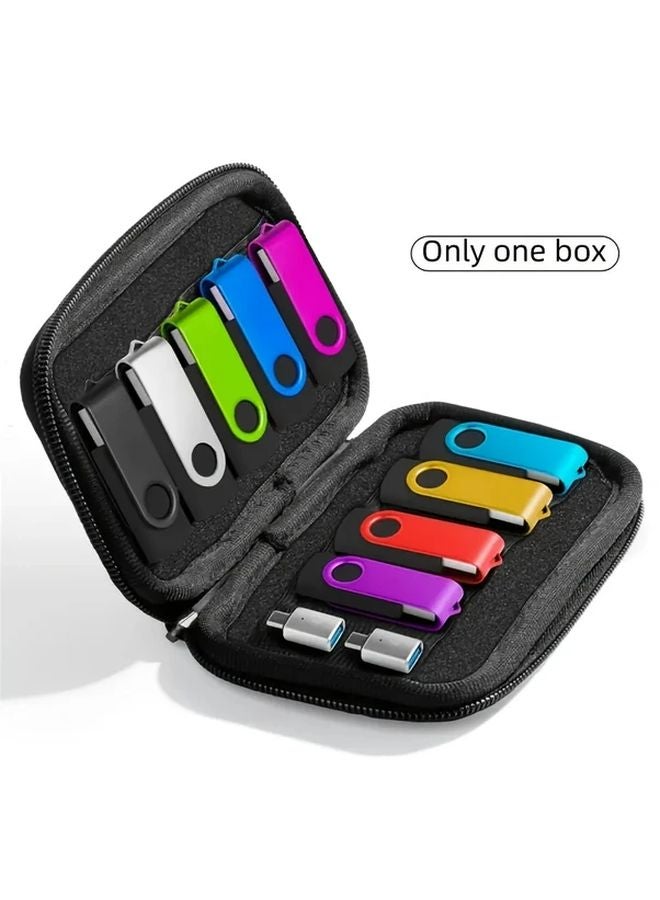 1pc Modular USB Drive Organizer Case 10 Position Portable Storage Box - Image 2