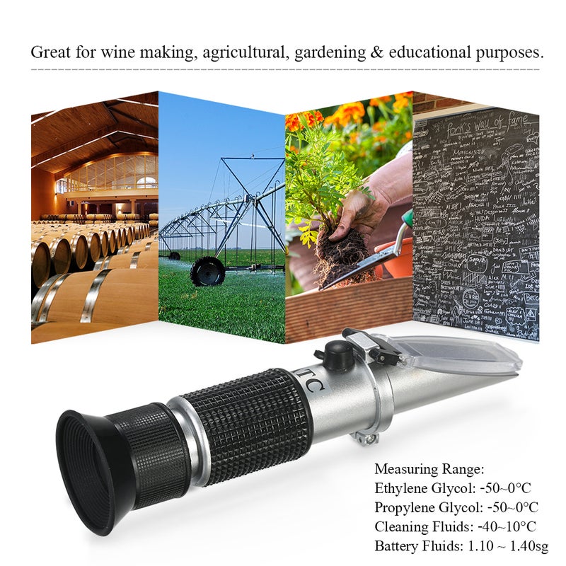Portable Handheld ATC Antifreeze Refractometer Freezing Point Meterfor Glycol Antifreeze Coolant and Battery Acid - Image 3