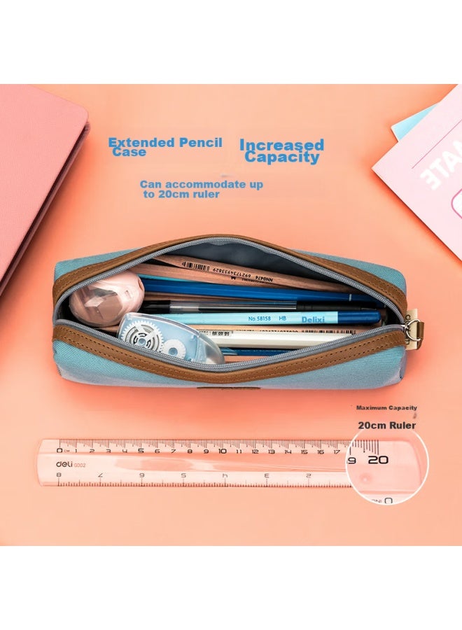 Deli Large Capacity Pencil Case For Students, Fresh Small Square Multi-purpose Stationery Box, Pencil Storage Bag, Single Piece, Random Color - Image 3