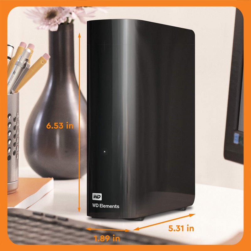 Western Digital WD 20TB Elements Desktop External Hard Drive, USB 3.0 drive for plug-and-play storage - WDBWLG0200HBK-NESN - Image 2