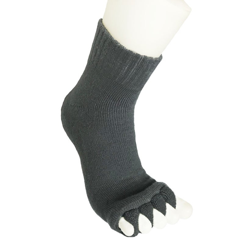 Soft Cotton Toe-Separating Socks for Yoga Grey 