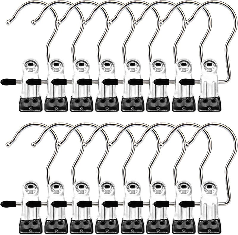 ROLLYWARE Laundry Hooks, Clothes Pins and Hanging Clips - Heavy Duty Clothespins and Hangers for Closet, Travel, Pants, Socks, Handbags (10) - Image 1