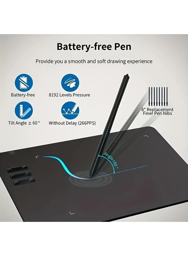 Black LCD Writing Tablet with Stylus ABS Material USB Powered Compatible with Android Mac Windows - Image 5