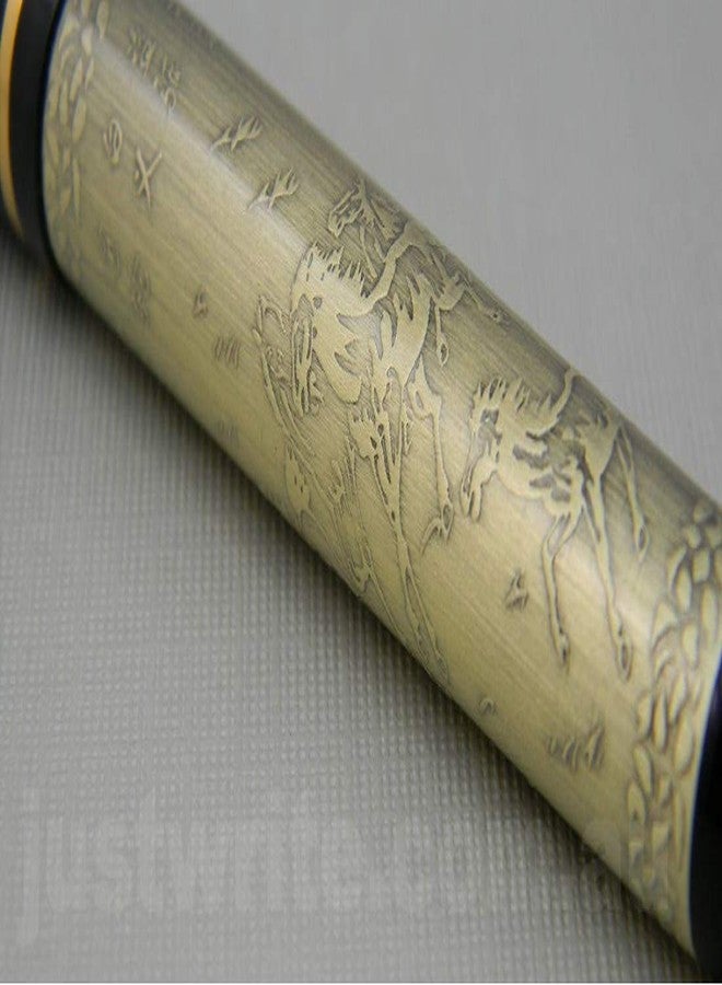 ABAJ "The Eight Horses Embossing Bronze Roller Pen - Image 3