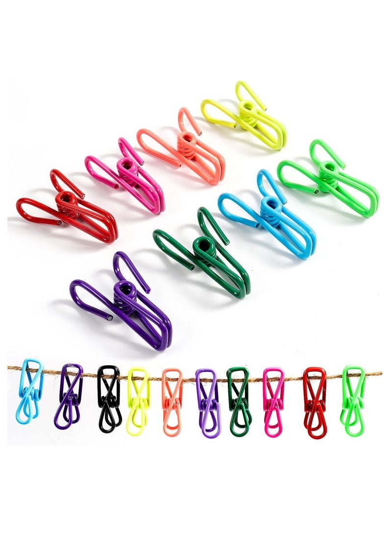 general 30 Pcs Chip Clips, Multi-Colored PVC Coated High Elastic Strength Clips for Food Package, Clothes Pins and Bag Clip,2 Inch - Image 1