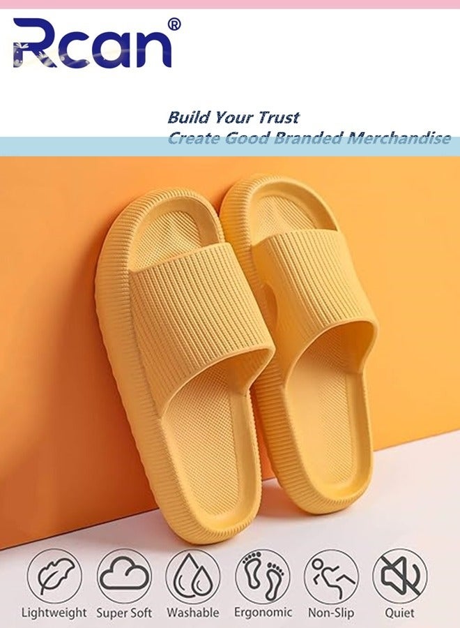 Rcan Unisex Cloud Anti-Slip Slippers - Ultra Soft Thick Bottom Quick Dry Home Bath Slippers Lightweight Open Toe Sandals Slippers - Image 2
