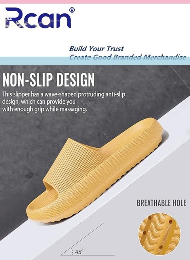 Rcan Unisex Cloud Anti-Slip Slippers - Ultra Soft Thick Bottom Quick Dry Home Bath Slippers Lightweight Open Toe Sandals Slippers - Image 3