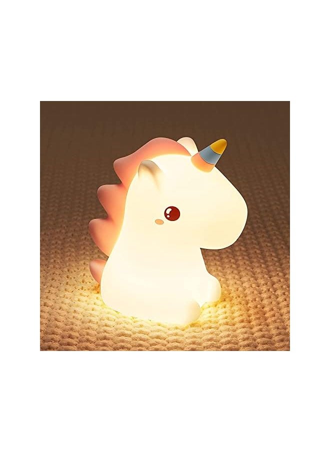 The Bros Unicorn Night Light for Girls Bedroom, Unicorns Gifts for Girls, Cute Night Lights for Kids Room, Squishy Silicone Nursery Lamp, LED Color Changing USB Rechargeable Baby Toddler Decor  - Image 2