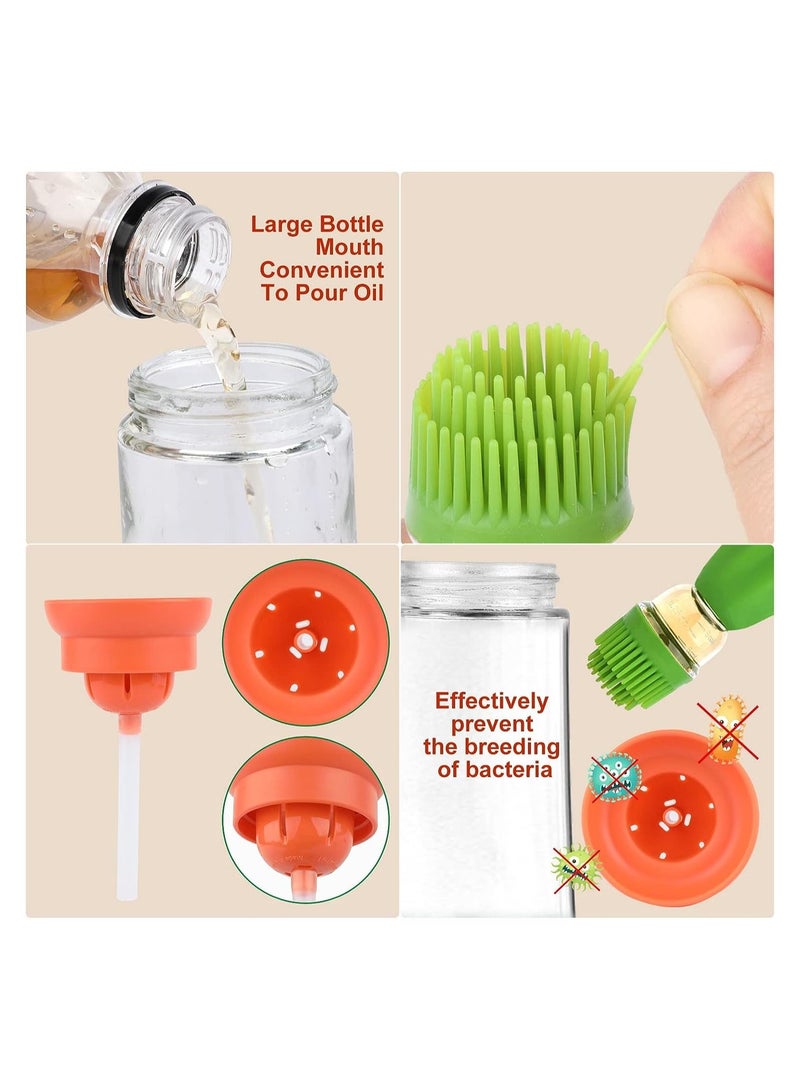 SOSEKO Glass Olive Oil Dispenser Bottle With Silicone Brush 2 In 1 Food Grade Oil Drop - Image 3