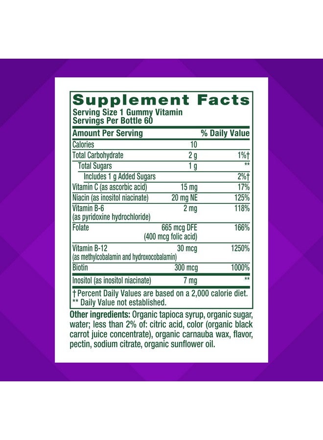Vitafusion B-Complex Gummy Dietary Supplements, with 5 B Vitamins to Support Cellular Energy Production (1), Plus Vitamin C, Strawberry Flavor, 60 Count - Image 3