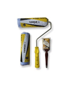 Tower TOWER 3 Pieces Paint Tools Set - 2" Paint Brush, 9" Roller, 9" Roller Refill, Painting Supplies Set, House Painting, Tools, Roller and Paint Brushes  - Image 1