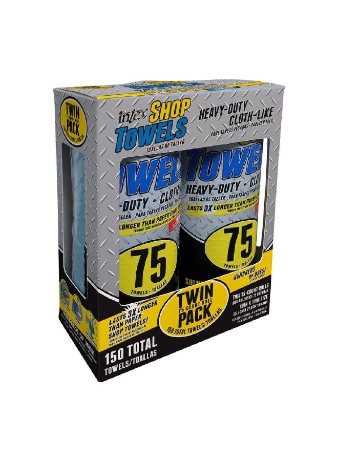 INTEX 2-Piece Heavy Duty Cloth-Like Fiber Blend Wiping Rags 10 x 11 Inch NW-00446-275