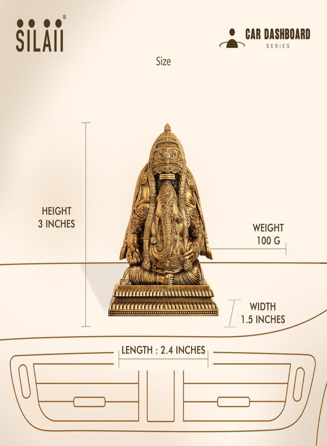 SILAII Pillayarpatti Karpaga Vinayagar Car Dashboard Idol - 3 Inch | Miniature Ganesh Statue for Car Interior Decor | Ganesha Idols for Home & Office | Spiritual Gift & Decorative Ganesha Idols - Image 2