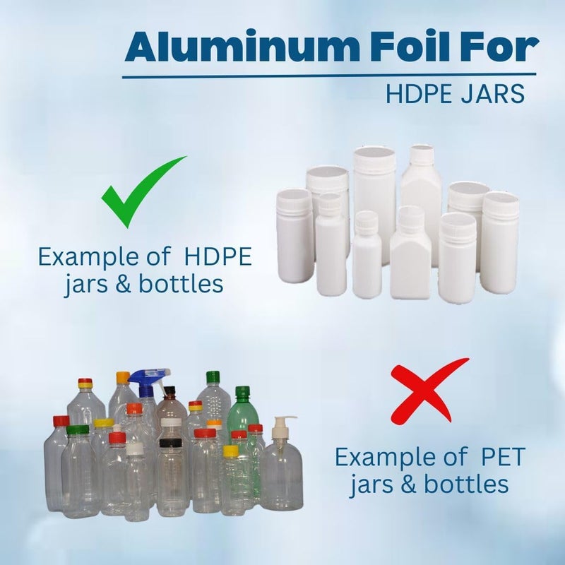 Self Lub Aluminium Foil for Packing HDPE Plastic Jars & Bottles | Jar Sealing Foil | Silver Induction Seal Liner for Leak-Proof Packaging (125mm - 500pcs) - Image 2