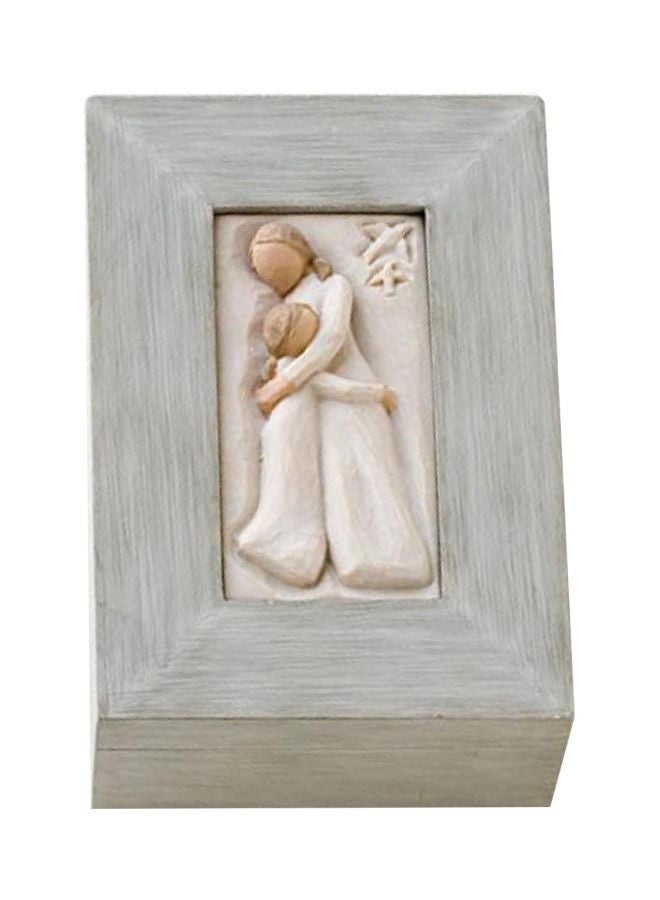 Willow Tree شجرة الصفصاف الأم وابنتها، احمي واعتني، امنحي أجنحة للطيران، رسالة من حب ودعم العائلة، صندوق خشبي لحفظ المجوهرات والتذكارات، صندوق ذاكرة منحوت ومطلي باليد - Image 1