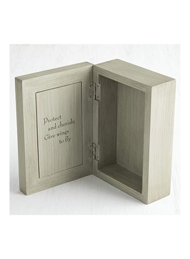 Willow Tree شجرة الصفصاف الأم وابنتها، احمي واعتني، امنحي أجنحة للطيران، رسالة من حب ودعم العائلة، صندوق خشبي لحفظ المجوهرات والتذكارات، صندوق ذاكرة منحوت ومطلي باليد - Image 2