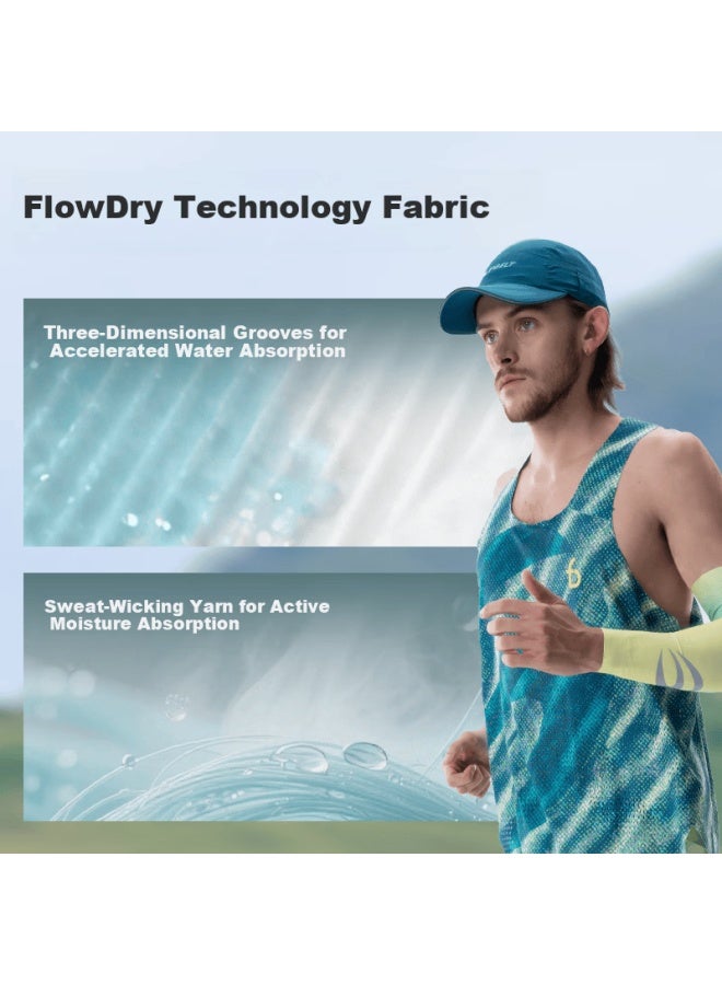 FlipBelt Feibit Men's Summer Sleeveless T-shirt Running Fitness Quick-dry Cloud Mist White L - Image 2