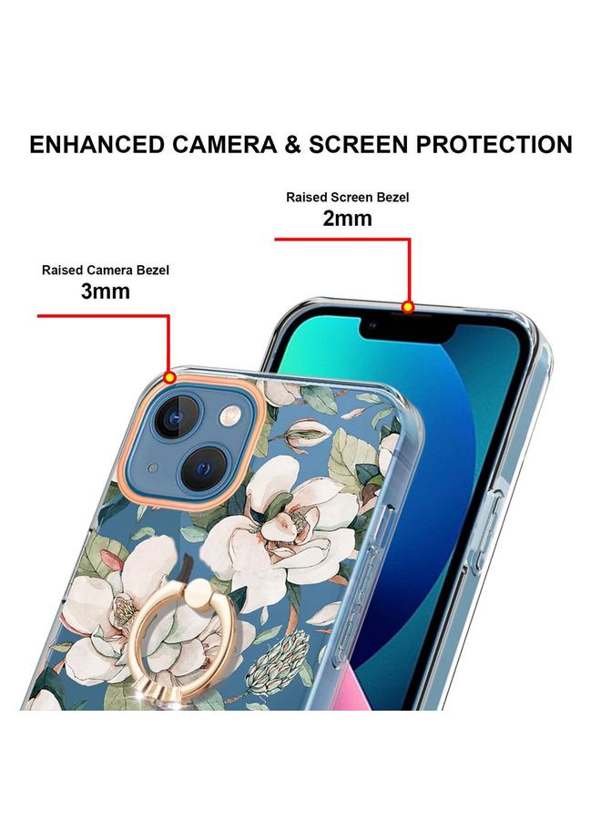 S-TOP Case For iPhone 14 Plus Ring IMD Flowers TPU Phone Case - Image 3
