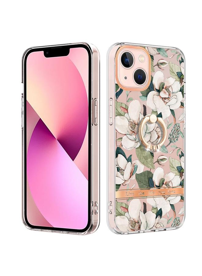 S-TOP Case For iPhone 14 Plus Ring IMD Flowers TPU Phone Case - Image 1