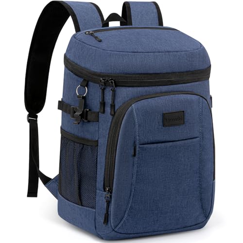 Tuwubi Cooler Backpack 35 Cans Backpack Coolers Insulated Leak Proof for Men Women Waterproof Soft Sided Lunch Camping Beach Travel Ice Chest Backpack Cooler Bag Blue - Image 1