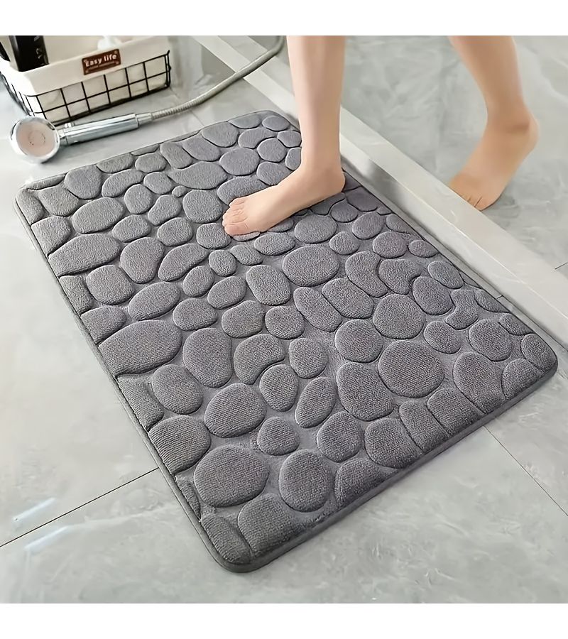 Black Non Slip Bath Mat 450 GSM Textured PVC Backed Machine Washable - Image 5