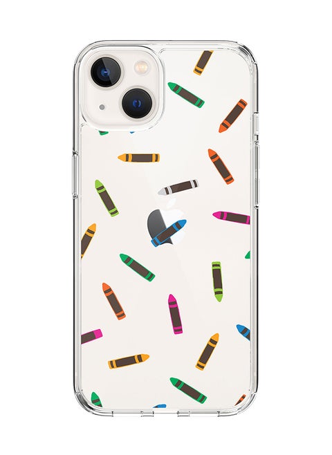 Classic Clear Case for Apple iPhone 15 Hybrid Soft Case Flexible Edges Anti Drop TPU PC Gel Thin Transparent Cover [ Designed for Apple iPhone 15 ] - Crayon Pary