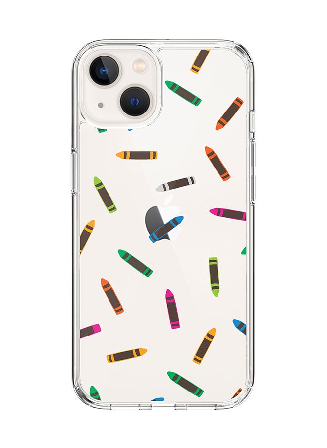 Classic Clear Case for Apple iPhone 15 Hybrid Soft Case Flexible Edges Anti Drop TPU PC Gel Thin Transparent Cover [ Designed for Apple iPhone 15 ] - Crayon Pary
