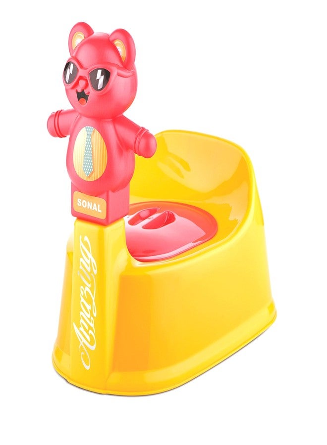 SONAL - PANDA (Small Size) Baby Potty Training Toilet seat without Removable Tray, Lid For Boy And KIds (Age 6-12 Mths) Potty Seat/Potty Box. (Yellow) - Image 1