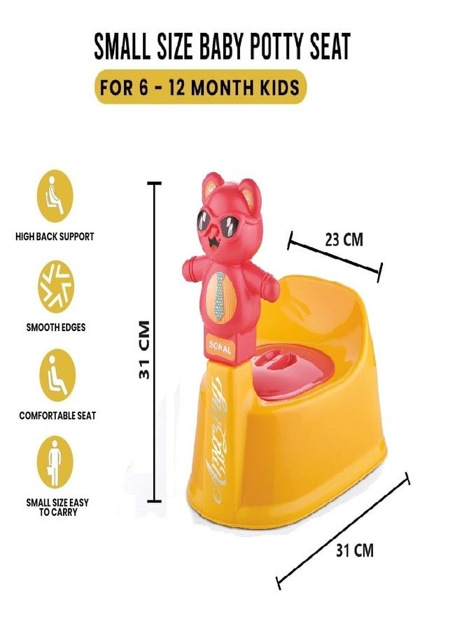 SONAL - PANDA (Small Size) Baby Potty Training Toilet seat without Removable Tray, Lid For Boy And KIds (Age 6-12 Mths) Potty Seat/Potty Box. (Yellow) - Image 2