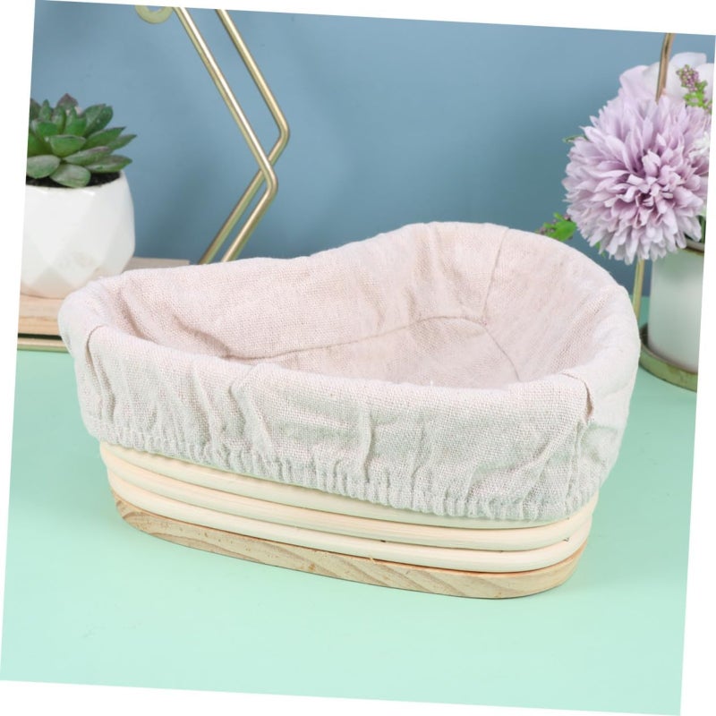 Heart shaped rattan bread fermentation basket with cloth cover  white - Image 5