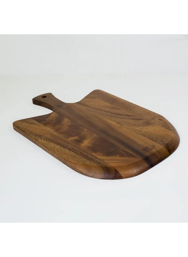 BILLI Billi Acacia Wood Shovel Pizza Board, Cheese Platter From Thailand, Brown