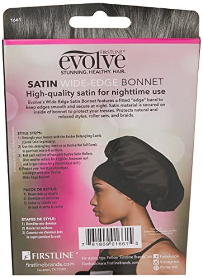 Evolve Satin Wide Edge Bonnet Black - Image 3