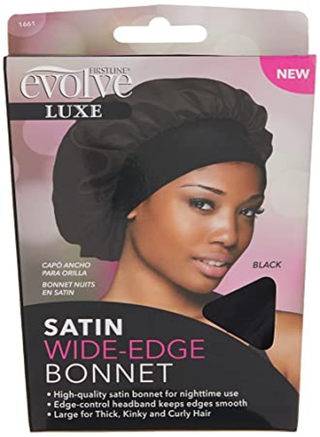 Evolve Satin Wide Edge Bonnet Black - Image 2