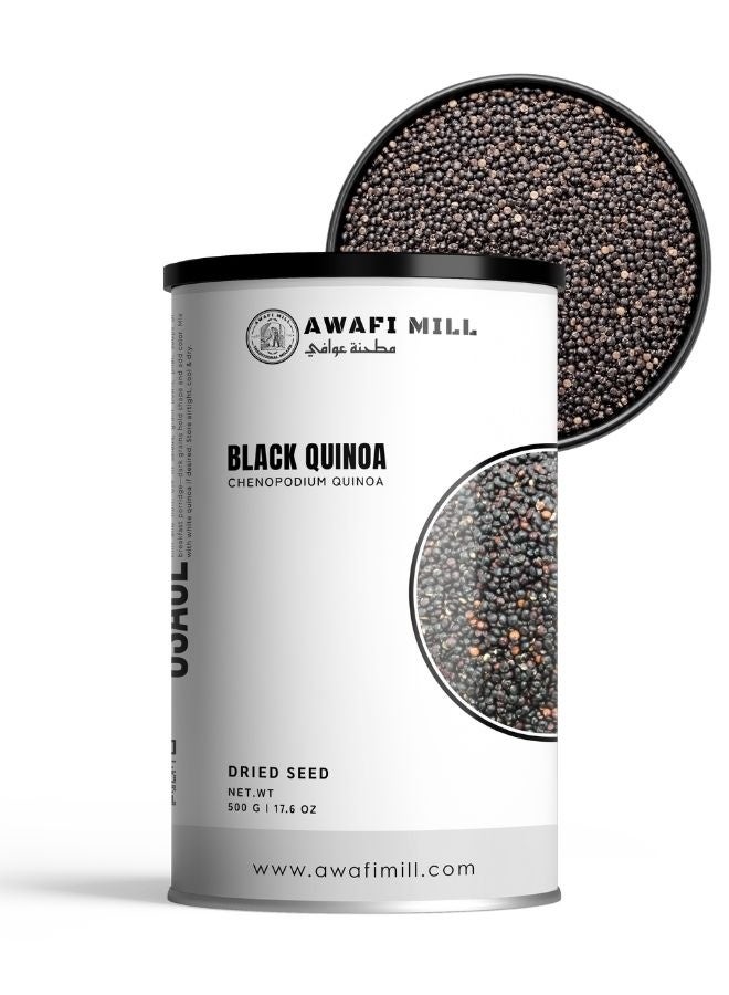 AWAFI MILL Black Quinoa (Whole Grain) | Naturally Pigmented Pseudocereal • Nutty Aroma, Firm-Chewy Bite • For Bowls, Salads, Pilafs and Stuffed Veg -  500 g | 17.6 Oz - Image 1