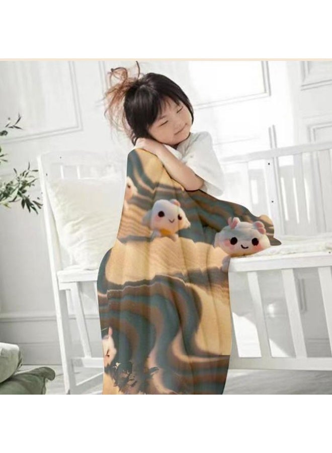 عام بطانية رقيقة من الفانيلا الكرتونية للأطفال أو الطلاب (دافئة ومريحة ومناسبة للنوم والألعاب) 100 سم * 150 سم - Image 3