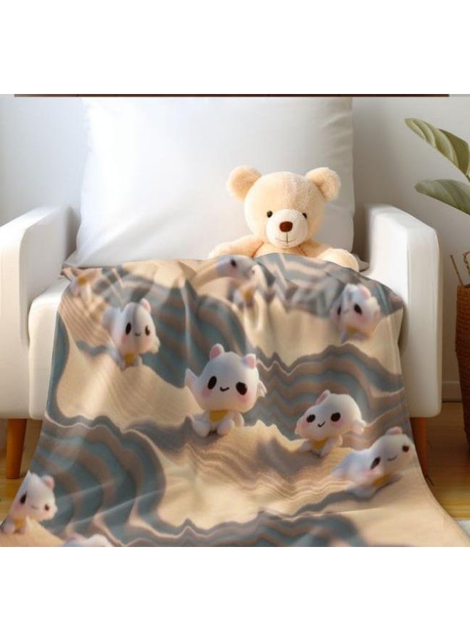 عام بطانية رقيقة من الفانيلا الكرتونية للأطفال أو الطلاب (دافئة ومريحة ومناسبة للنوم والألعاب) 100 سم * 150 سم - Image 5