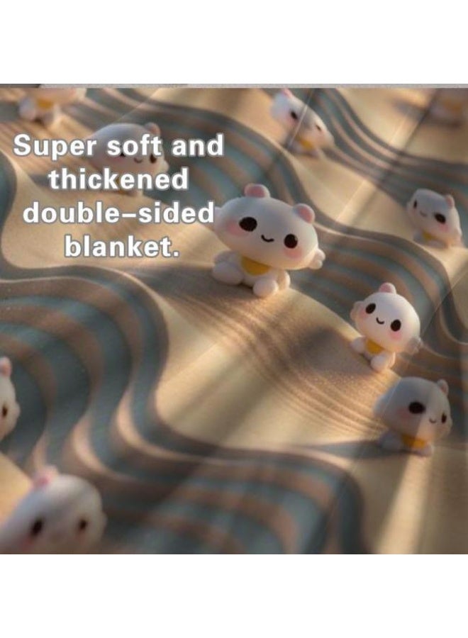 عام بطانية رقيقة من الفانيلا الكرتونية للأطفال أو الطلاب (دافئة ومريحة ومناسبة للنوم والألعاب) 100 سم * 150 سم - Image 1