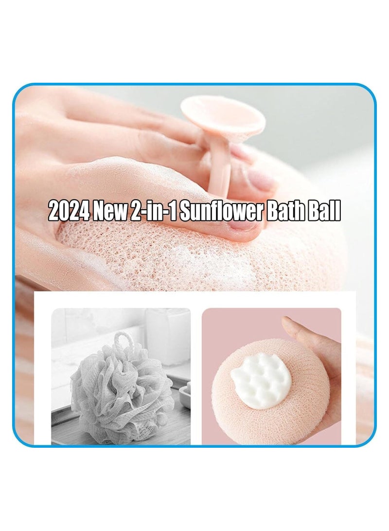 KASTWAVE 3 Pack Sponge Mesh Pouf Shower Ball Body Wash Sponges Loofah Body Scrubber Shower Sponge for Shower Exfoliating - Image 4